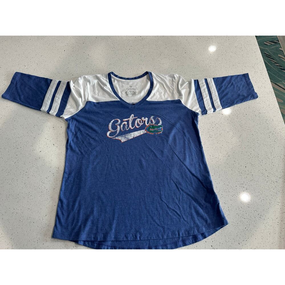 Fanatics Florida Gators Shirt Women's XL Extra Large V-Neck Blue White